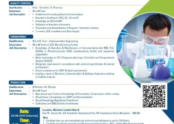 Medreich is Hiring! Join Our Walk-In Drive – Quality, Engineering & Production Roles |