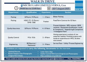 📢 Walk-In Drive – Micro Labs Limited