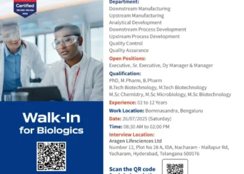 Aragen Lifesciences – Walk-In Interviews on 26th July 2025 for Multiple Roles!