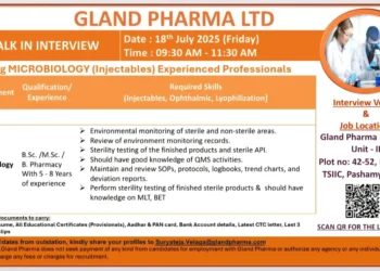 Build Your Career in Sterile Injectables – Gland Pharma Walk-In Interview!