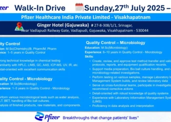 Pfizer Healthcare India Pvt. Ltd. – Walk-In Drive in Visakhapatnam | 27th July 2025