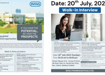 INTAS PHARMACEUTICALS MEGA WALK-IN DRIVE – 20th JULY 2025