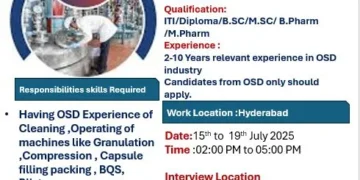 Sri Krishna Pharma Walk-In Drive: Hiring OSD Professionals in Hyderabad | 15th–19th July 2025