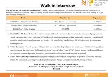 Walk-in Interview – Navin Fluorine Advanced Sciences Limited (NFASL)