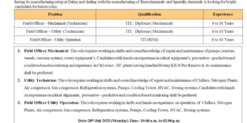 Walk-in Interview – Navin Fluorine Advanced Sciences Limited (NFASL)