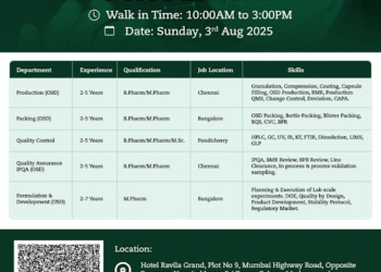 Walk-In Drive | Sunday, 3rd August 2025 | 10:00 AM – 3:00 PM