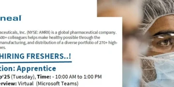 Amneal Pharmaceuticals – Hiring Freshers for Apprentice Role | 2nd September 2025