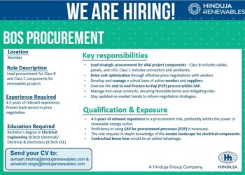 BOS Procurement Role at Hinduja Renewables