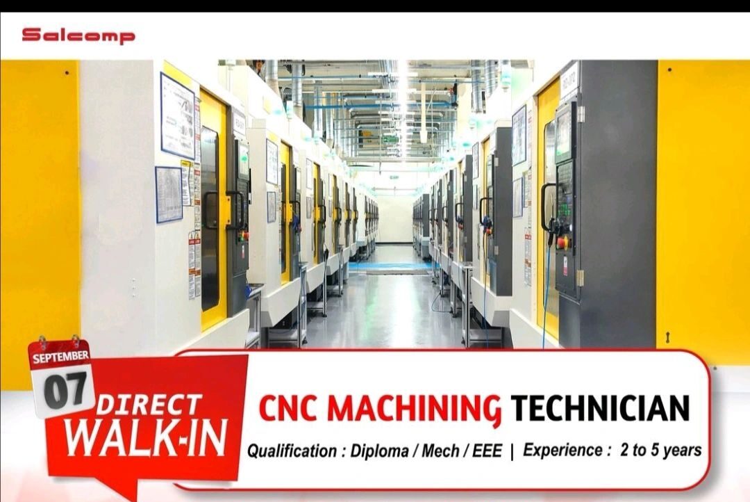 Salcomp – Direct Walk-In Interview for CNC Machining Technician on 7th September 2025