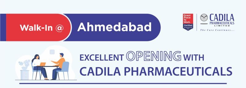 Cadila Pharmaceuticals Ltd – Walk-In Interview for Production, Packing & Engineering Departments | 14th September 2025