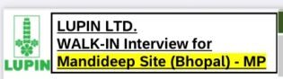 Lupin Ltd. – Walk-In Interview on 14th September 2025