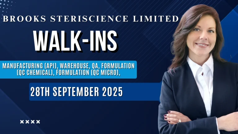 Brooks Steriscience Limited – Walk-In Interview on 28th September 2025