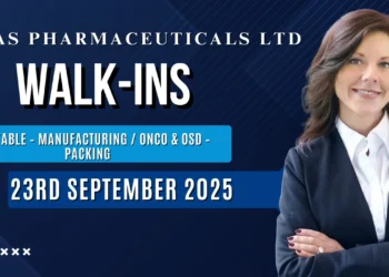 Intas Pharmaceuticals Ltd – Walk-In Drive for SEZ on 23rd September 2025