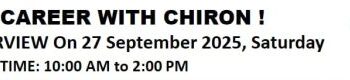Chiron Behring is Hiring: Walk-In Interview on 27th September 2025