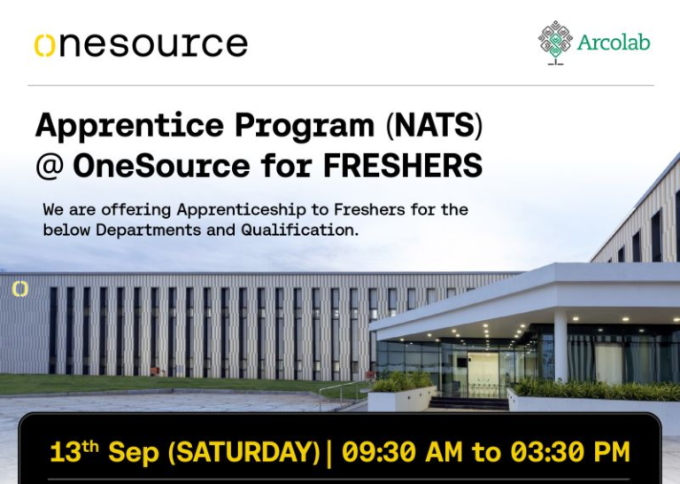 OneSource – Apprentice Program (NATS) for Freshers | Walk-In on 13th September 2025