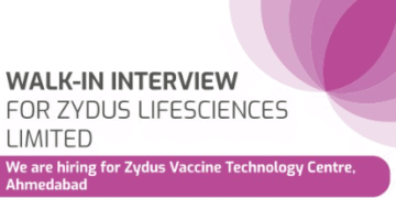 Zydus Lifesciences | Walk-In Interviews on 2nd September 2025