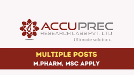 Accuprec Research Labs Pvt. Ltd. – Immediate Openings for Freshers & Experienced Candidates |