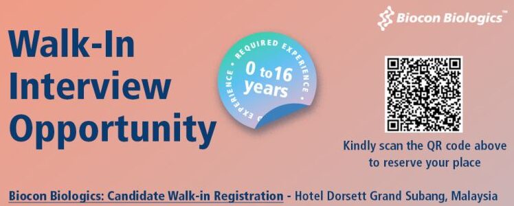 Biocon Biologics – Walk-In Interview for Multiple Positions | Malaysia | 11th October 2025