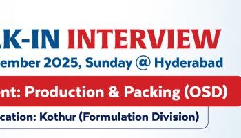 NATCO Pharma – Walk-In Interview for Production & Packing (OSD) on 28th September 2025