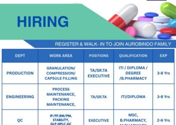 Aurobindo Pharma – Walk-In Interviews on 1st November 2025