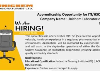 Unichem Laboratories Limited – Apprenticeship Opportunity for ITI / HSC (Science) Candidates |