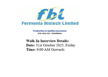 Fermenta Biotech Ltd – Walk-In Interviews on 31st October 2025