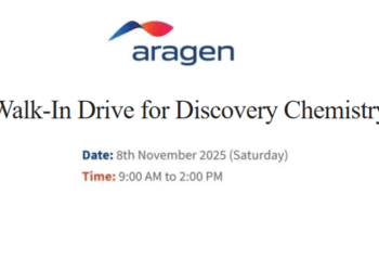 Aragen Lifesciences Ltd – Walk-In Drive for Discovery Chemistry on 8th November 2025
