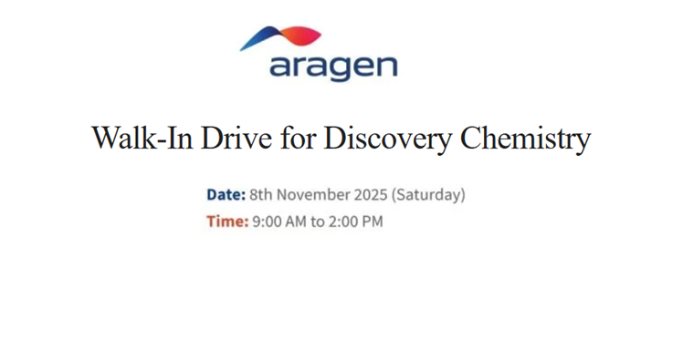 Aragen Lifesciences Ltd – Walk-In Drive for Discovery Chemistry on 8th November 2025