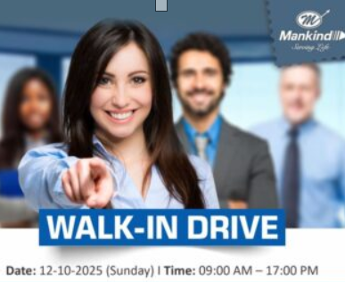 Mankind Pharma – Walk-In Drive on 12th October 2025