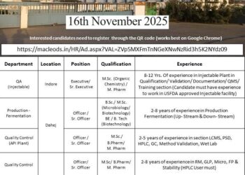 Macleods Pharmaceuticals Ltd. – Walk-In Drive at Ahmedabad for Multiple Locations on 16th November 2025