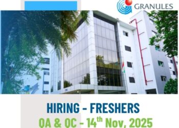 Granules India Limited – Walk-In Interviews for Freshers for QA & QC Departments on 14th November 2025
