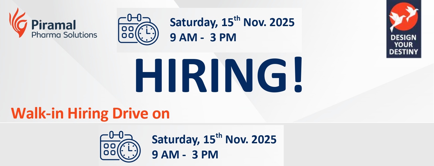 Piramal Pharma Solutions – Walk-in Drive on 15th November 2025