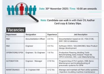 Poly Medicure Limited – Walk-In Drive for Multiple Departments on 30th November 2025