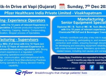 Pfizer Healthcare India Pvt. Ltd. – Walk-In Drive on 7th December 2025