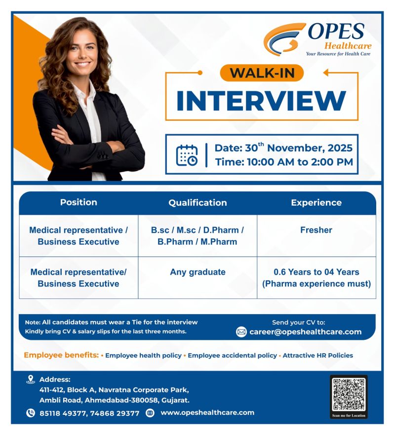 OPES Healthcare – Walk-In Interview on 30th November 2025