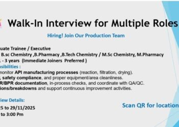 Sekhmet Pharmaventures – Walk-In Interview for Multiple Roles on 17/11/2025 to 29/11/2025