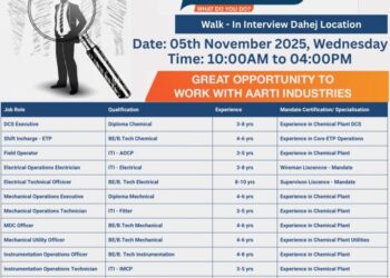 Aarti Industries – Walk-In Interview for Multiple Openings on 05th November 2025