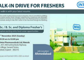 Intas Pharmaceuticals Ltd – Walk-In Drive for Freshers on 2nd November 2025