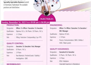 Biological E. Limited – Walk-In Interview on 16th November 2025