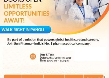 Sun Pharmaceutical Industries Ltd – Walk-In Interview on 7th & 8th November 2025