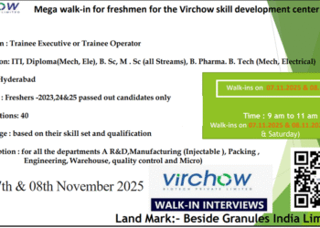 Virchow Biotech Pvt. Ltd – Mega Walk-In Drive for Freshers on 07th & 08th November 2025