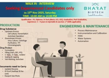 Bharat Biotech International Ltd. – Walk-In Interview on 15th November 2025