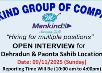 Mankind Group of Companies – Open Interview for Multiple Positions at Dehradun & Paonta Sahib on 9th November 2025