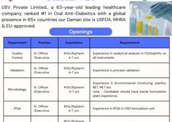 USV Pvt. Ltd., Daman – Hiring for Multiple Departments |