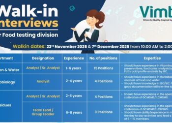 Vimta Labs Limited – Walk-In Interviews on 23rd November 2025 & 7th December 2025