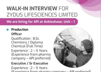 Zydus Lifesciences Limited – Walk-In Interview on 15th November 2025