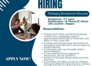 Lupin Limited – Hiring for Packaging Development Executive |