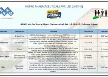 Mepro Pharmaceuticals Pvt. Ltd. (Unit-III) – Hiring for Multiple Positions |