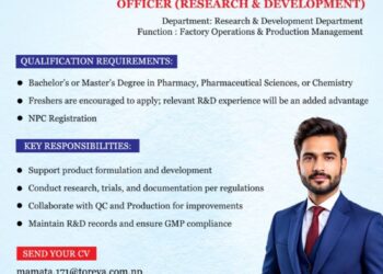 Toreva Pharmaceuticals Pvt. Ltd. – Hiring for Officer (Research & Development) |