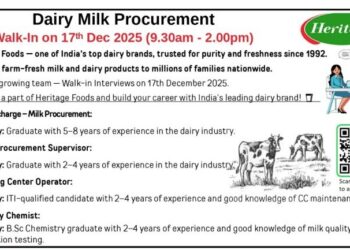 Heritage Foods Limited – Walk-In Interview For Dairy Milk Procurement on 17 December 2025